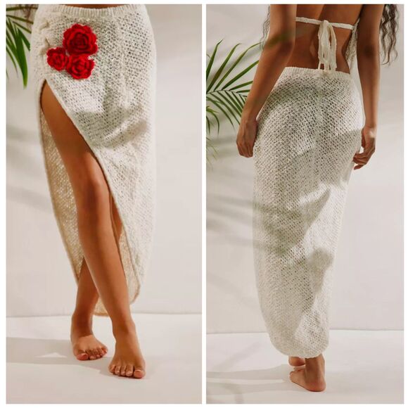 Urban Outfitters Other - UO OUT FROM UNDER "Amora" Crochet Midi Skirt Coverup Cottage Boho Beach Medium